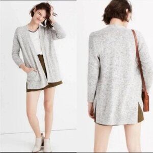 Madewell Midland Cardigan Cotton Rag Marled Gray Sz S